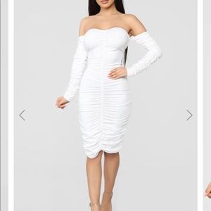 Brand New Fashion Nova Ruched Midi Dress
